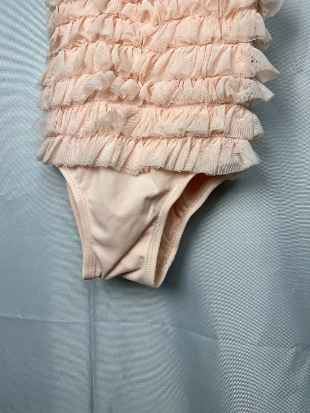 Baby Gap Peach ruffled one piece swimsuit size 6-12 months